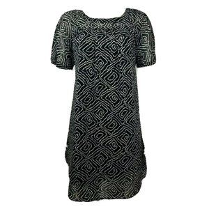 Ann Taylor Loft Dress Womens Size XS Black White Sheer Lined Short Sleeve